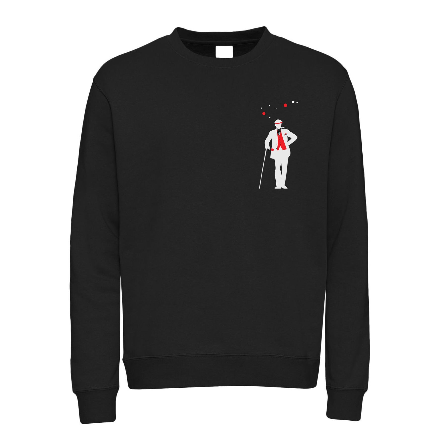 Vintage schwarzes Gentleman  Crew Fleece -Sweatshirt