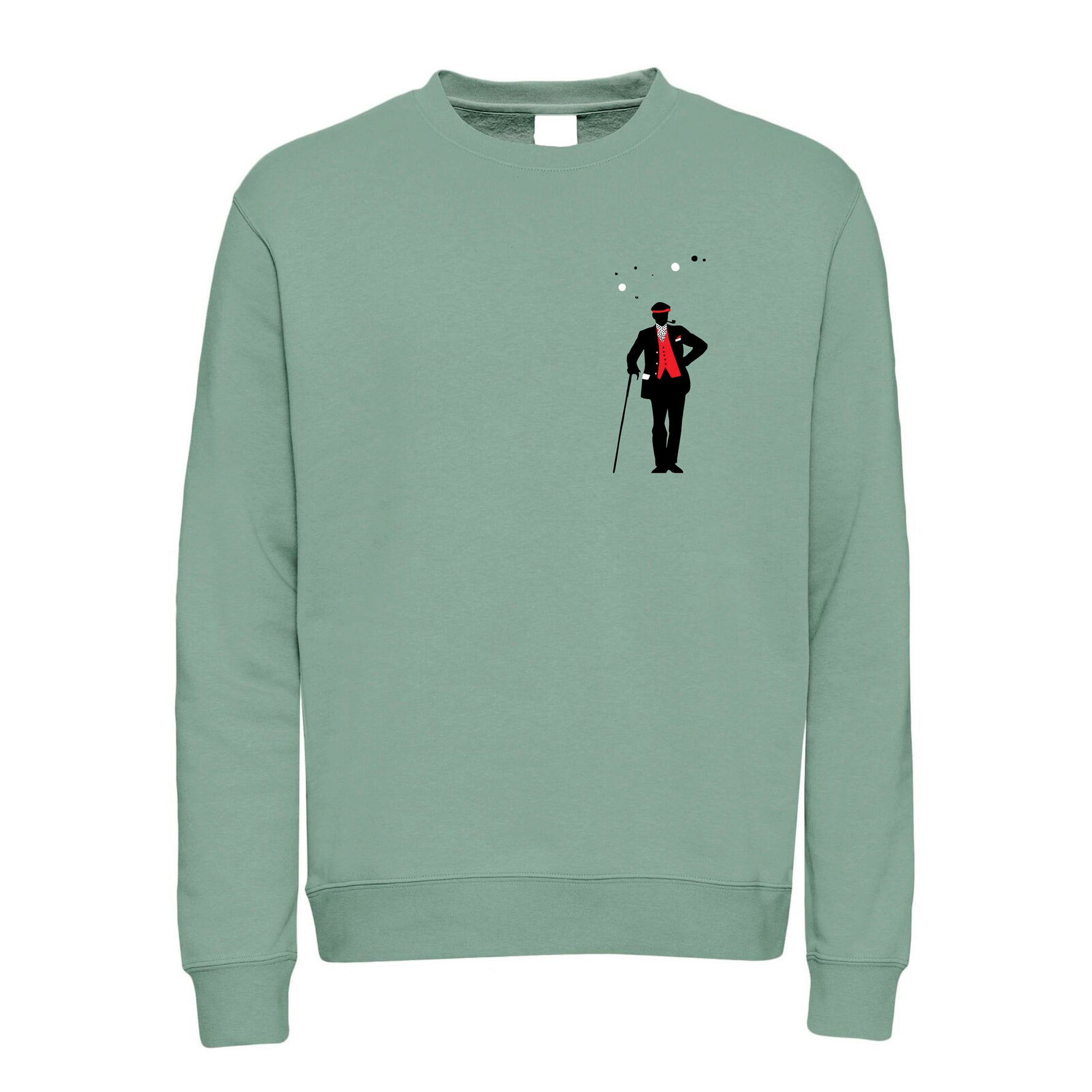 Vintage Grünes Gentleman  Crew Fleece Sweatshirt